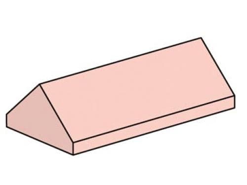 LEGO sættet 2 x 4 Sand Red Ridge Roof Tiles Steep Slope