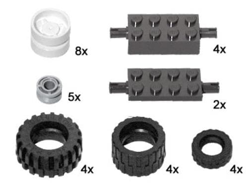 LEGO sættet Large Wheels and Axles