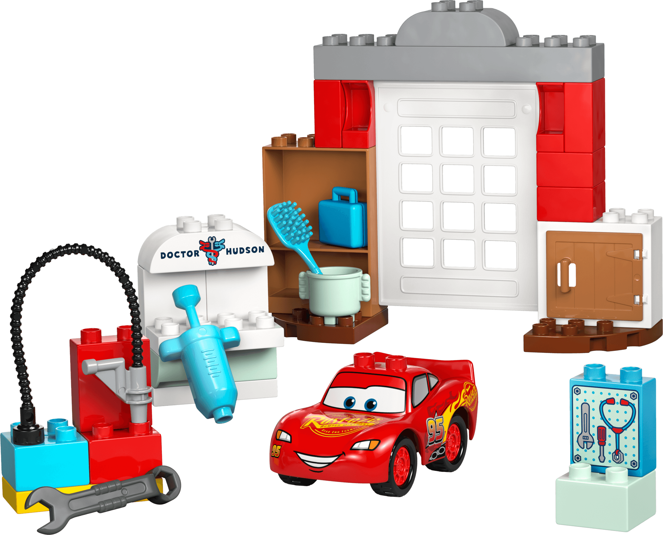 LEGO sættet McQueen's Visit to Doc's Garage