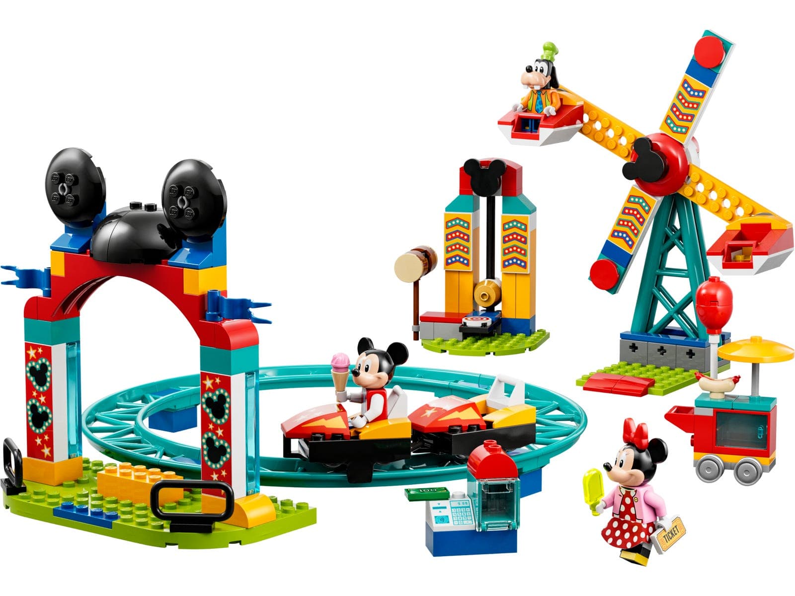 LEGO sættet Mickey, Minnie and Goofy's Fairground Fun