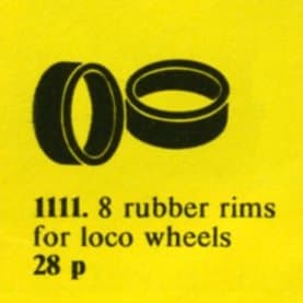 LEGO sættet Rubber Rims for Locomotive Wheels