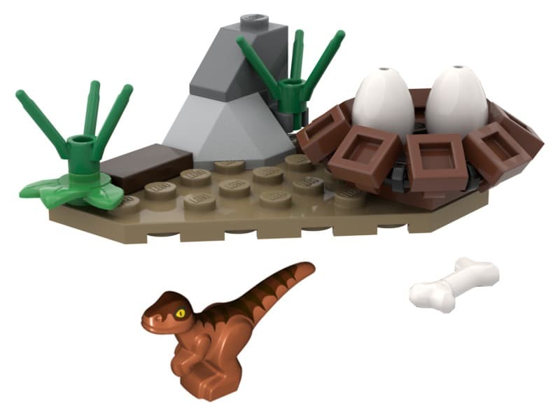 LEGO sættet Baby Raptor and Nest