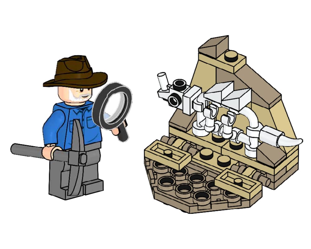 LEGO sættet Alan Grant and Dino Skeleton