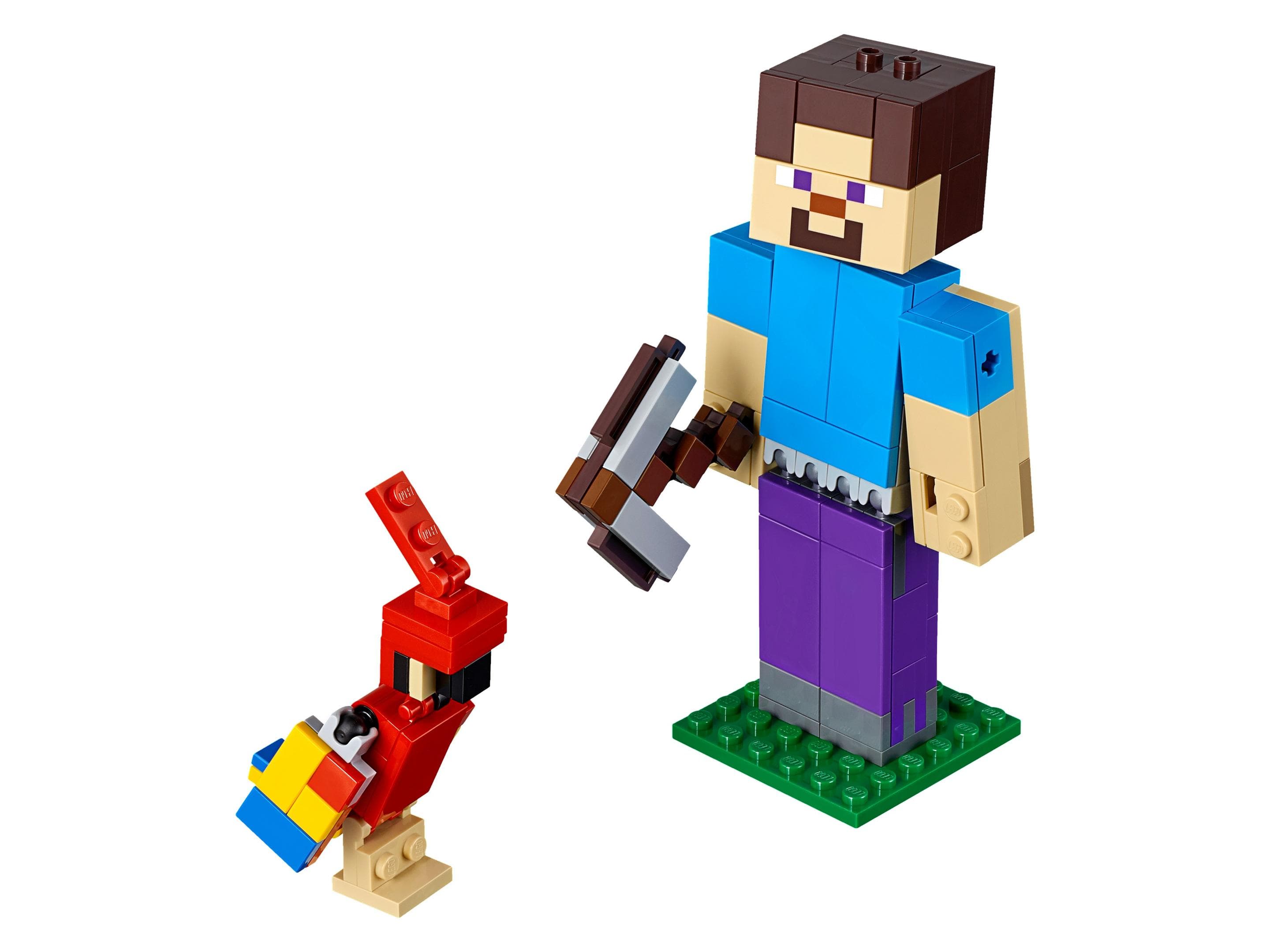 LEGO sættet Minecraft Steve BigFig with Parrot