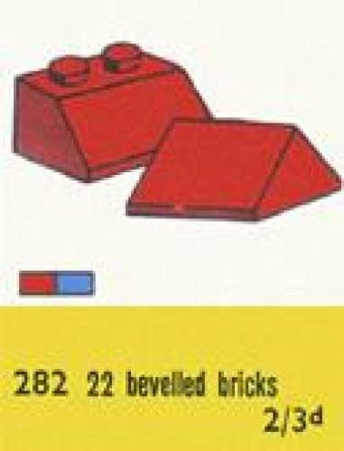 LEGO sættet 2 x 2 Sloping Roof Bricks, Red