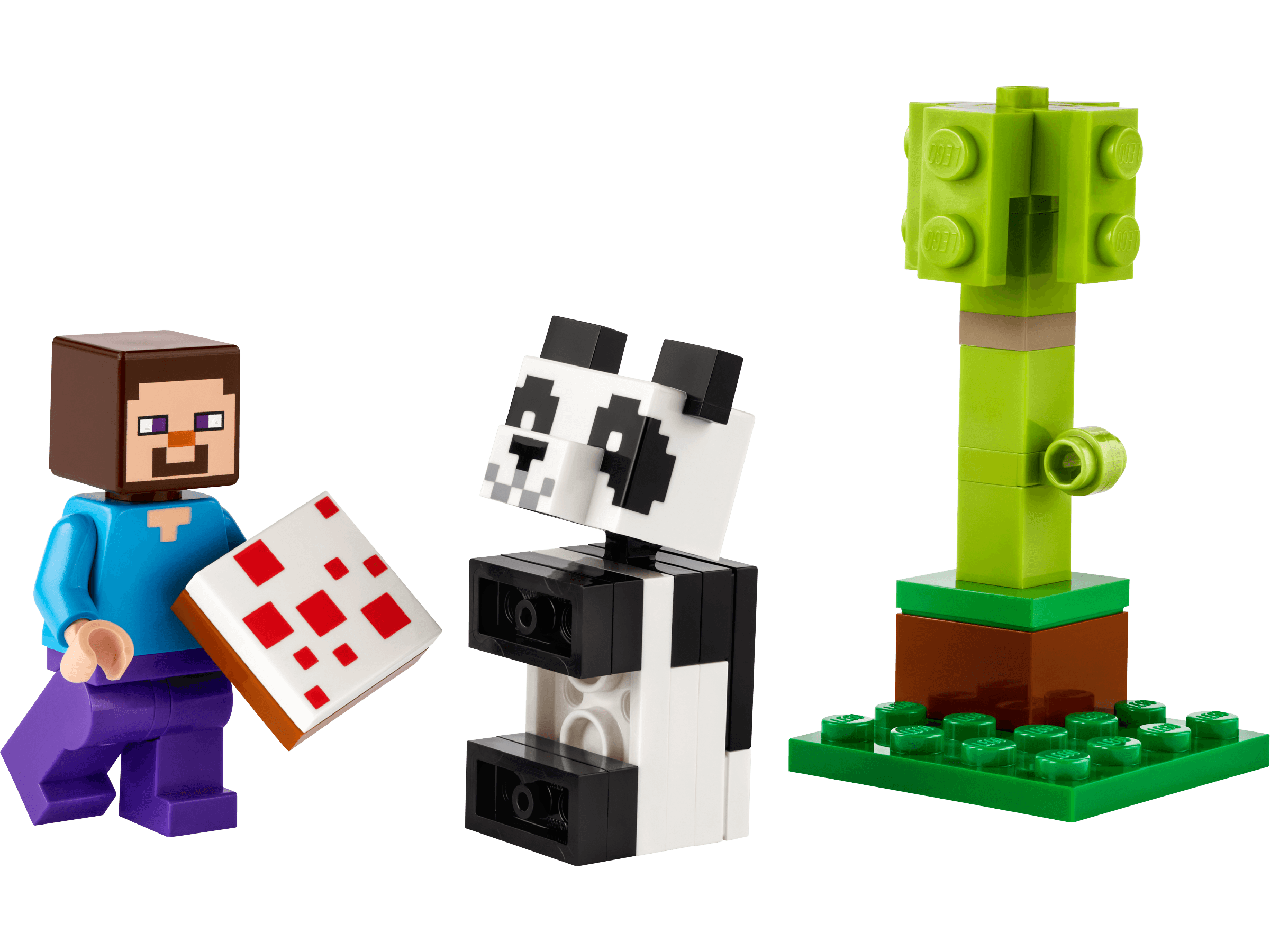 LEGO sættet Steve and Baby Panda