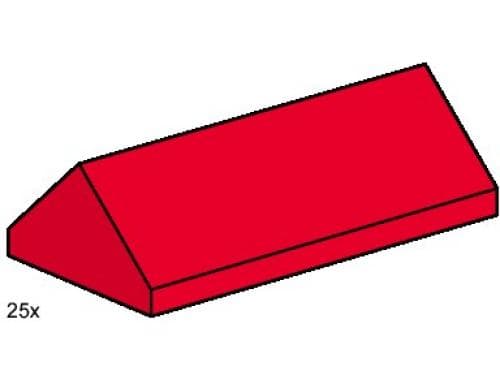 LEGO sættet 2 x 4 Ridge Roof Tiles Steep Sloped Red