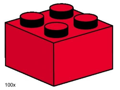 LEGO sættet 2 x 2 Red Bricks