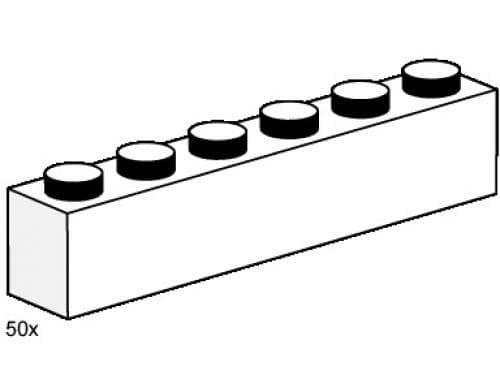 LEGO sættet 1 x 6 White Bricks