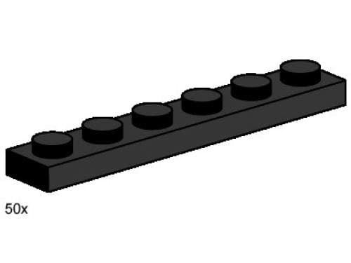 LEGO sættet 1 x 6 Black Plates