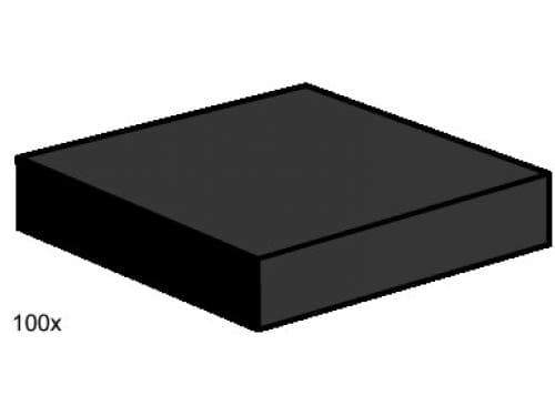 LEGO sættet 2 x 2 Black Smooth Tiles