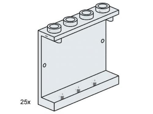 LEGO sættet 1 x 4 x 3 Wall Element Clear