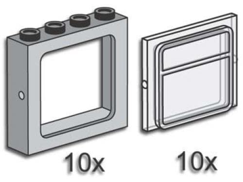 LEGO sættet Gray Windows with Clear Panes