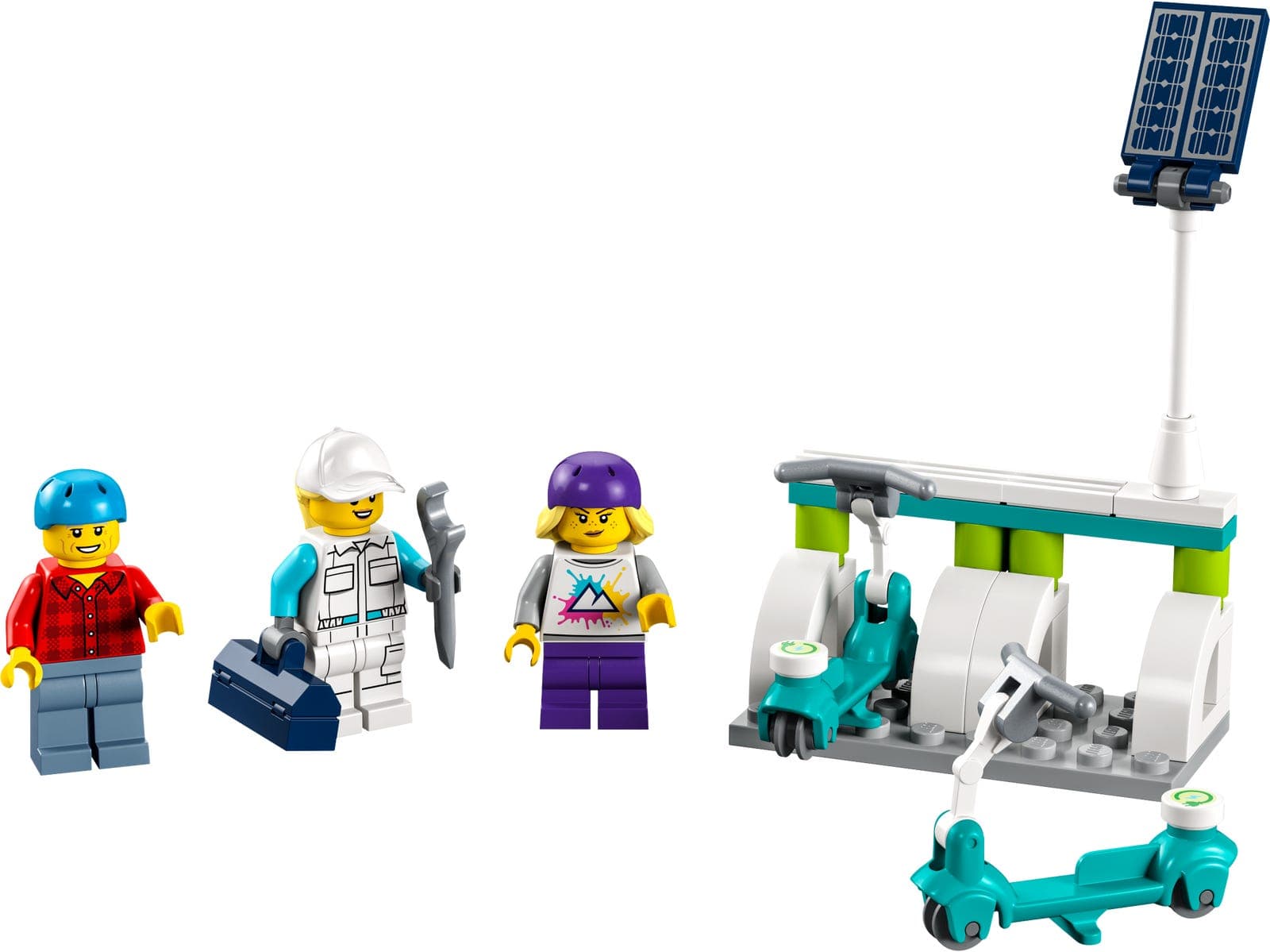 LEGO sættet Electric Scooters & Charging Dock