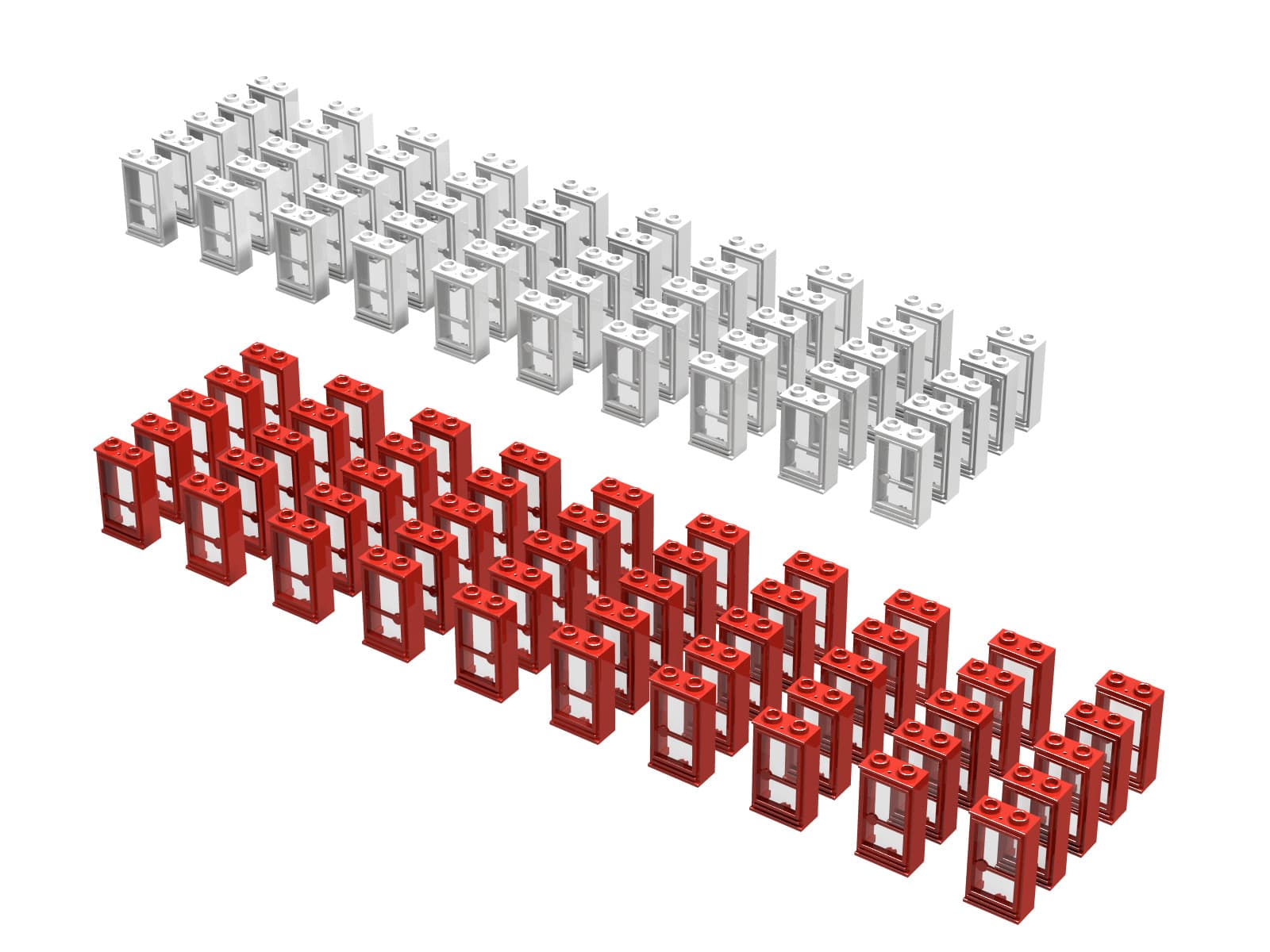 LEGO sættet 1 x 2 x 3 Doors Refill, Red or White