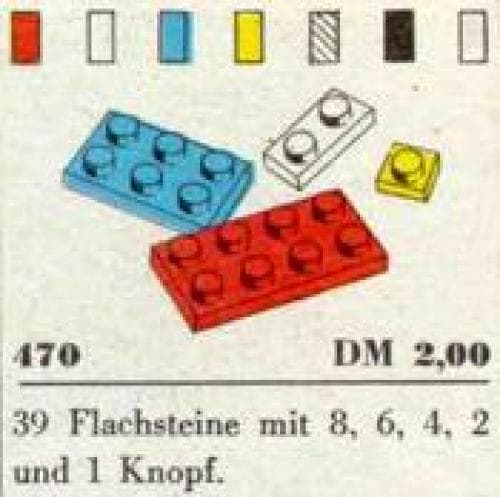 LEGO sættet 1 x 1, 1 x 2, 2 x 2, 2 x 3, 2 x 4 Plates (System)