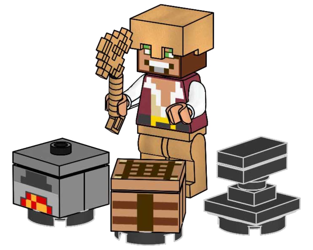 LEGO sættet Hero with Crafting table, Furnace and Anvil