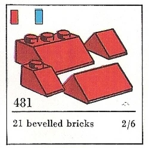 LEGO sættet Slopes and Slopes Double 2 x 3 and 2 x 1, Red (The Building Toy)