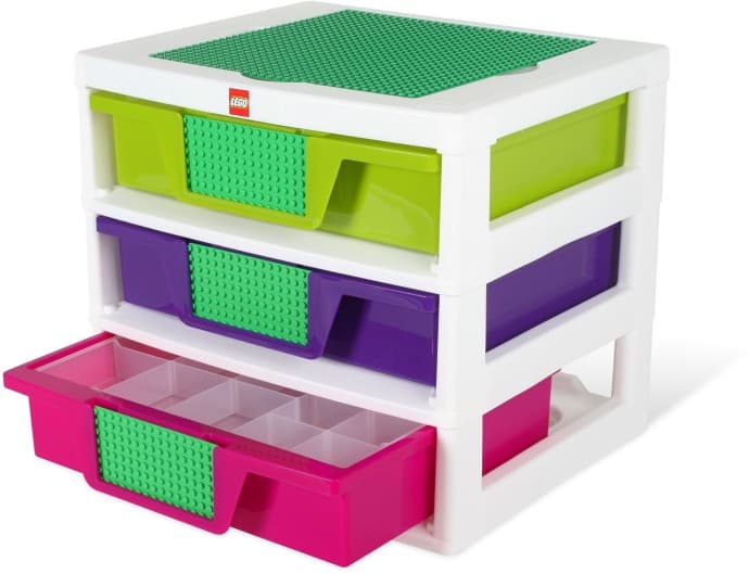 LEGO sættet 3-Drawer Storage (White - Lime/Purple/Dark Pink)