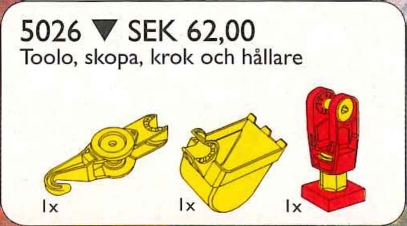 LEGO sættet Toolo Loader, Hook and Turntable