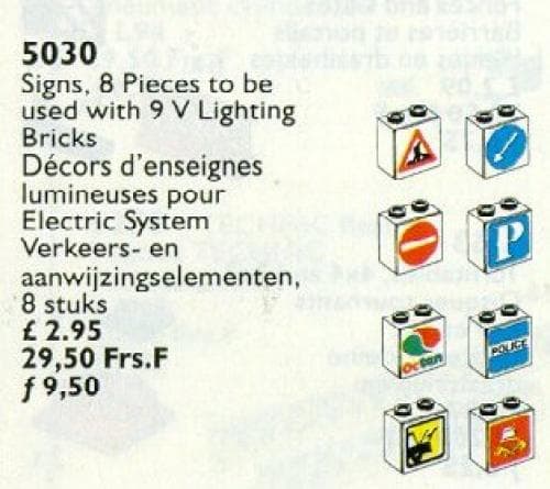 LEGO sættet Signs for Use with Lighting Bricks 9V