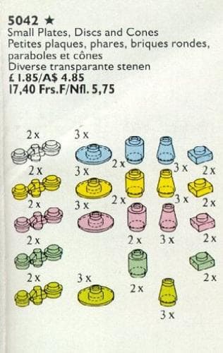 LEGO sættet Space Light and Radar Plates, Disks, Cones