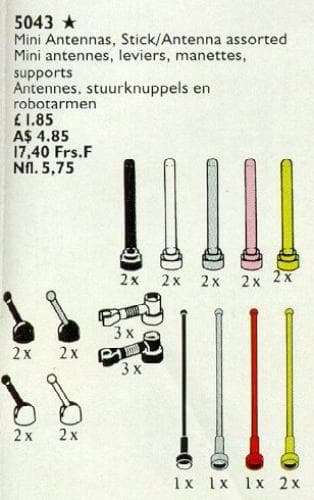 LEGO sættet Mini Antennas, Control Sticks and Antennas