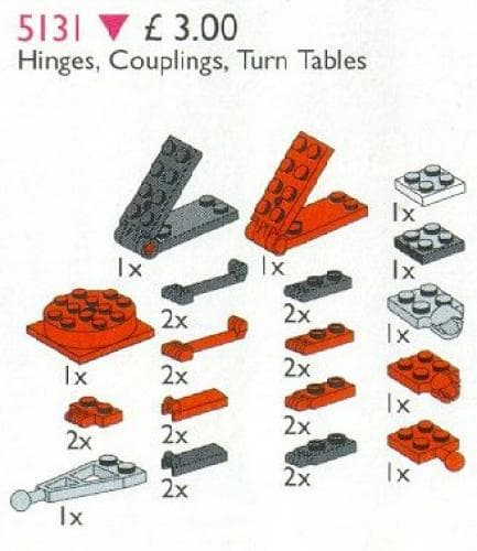 LEGO sættet Hinges, Couplings, Turntables