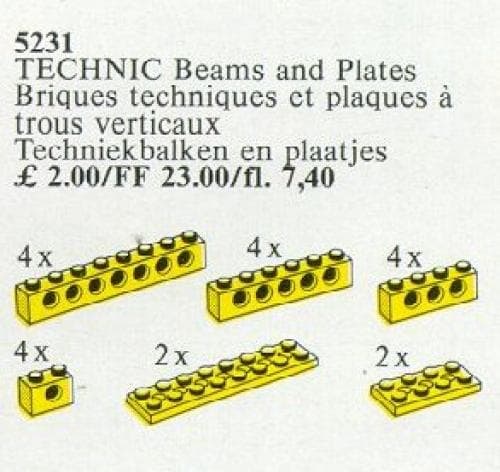LEGO sættet TECHNIC Beams and Plates [Yellow]