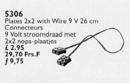 LEGO sættet Plates 2x2 with Wire 9 V 26 cm