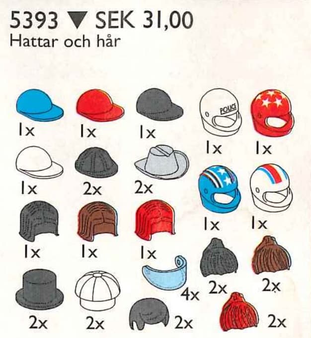 LEGO sættet Headgear (Hats and Hair)