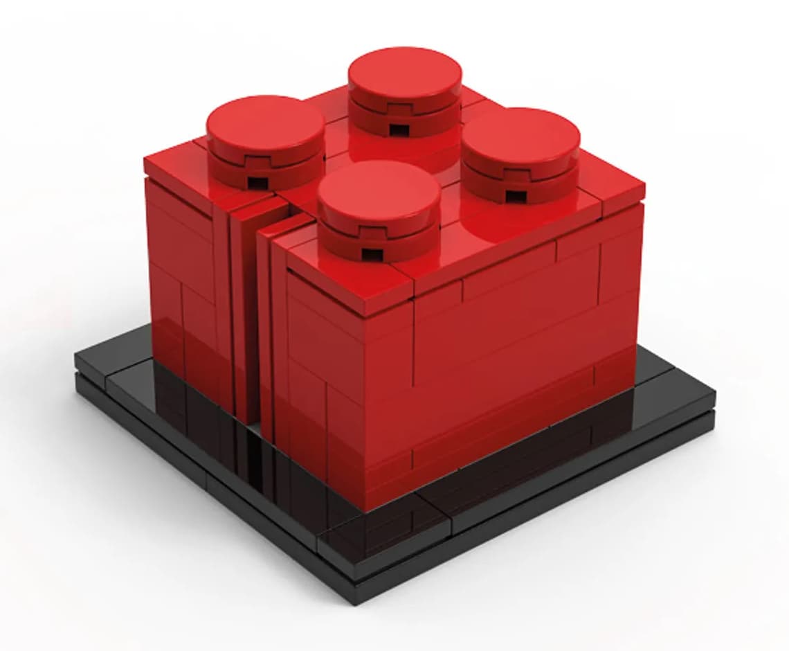 LEGO sættet Buildable 2 x 2 Red Brick