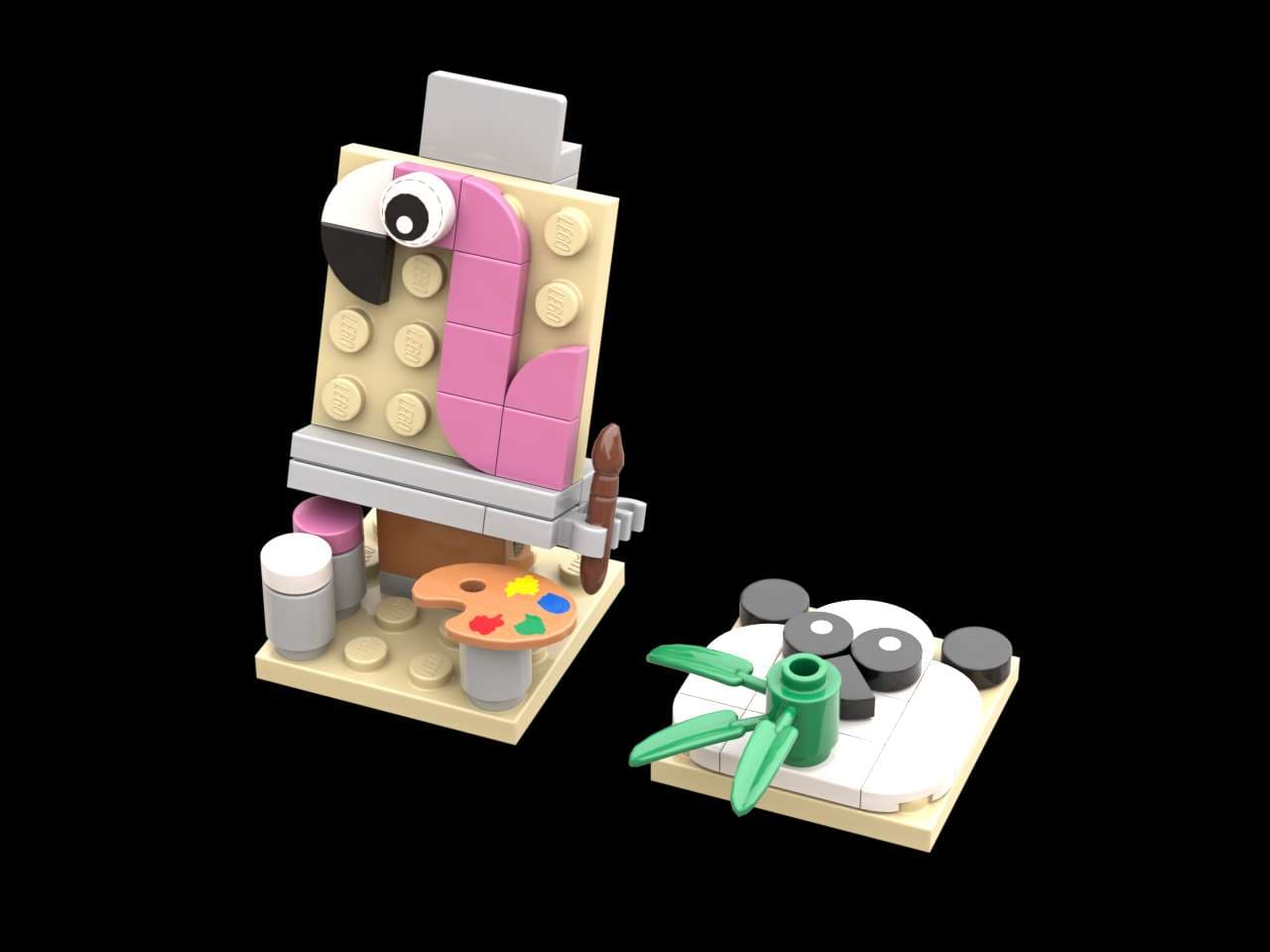 LEGO sættet Creative Wildlife Panda and Flamingo