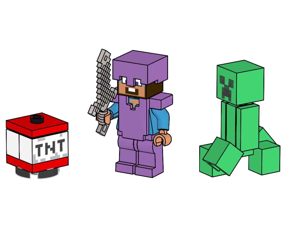 LEGO sættet Steve with Creeper and TNT
