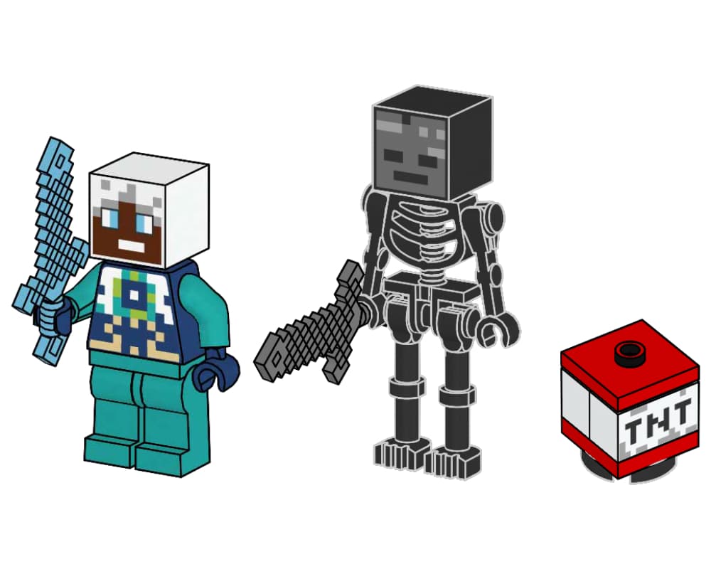 LEGO sættet Wither Skeleton and Ender Explorer with TNT