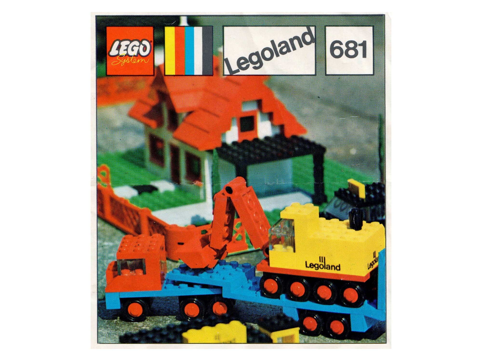 LEGO sættet Low-Loader with 4 Wheel Excavator