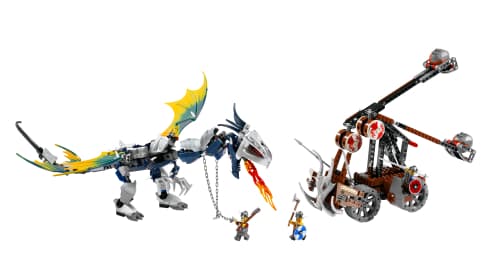 LEGO sættet Viking Double Catapult versus the Armored Ofnir Dragon