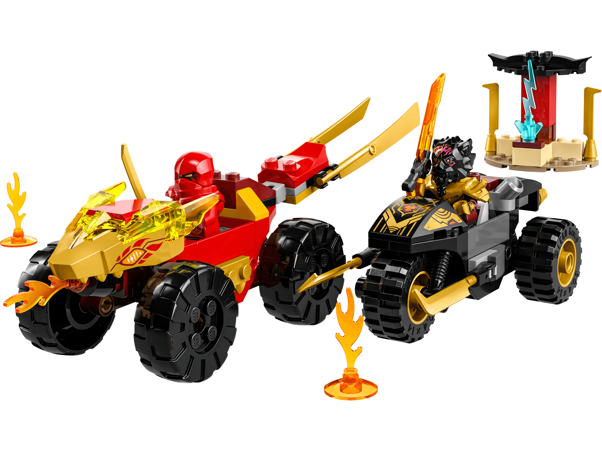 LEGO sættet Kai and Ras's Car and Bike Battle
