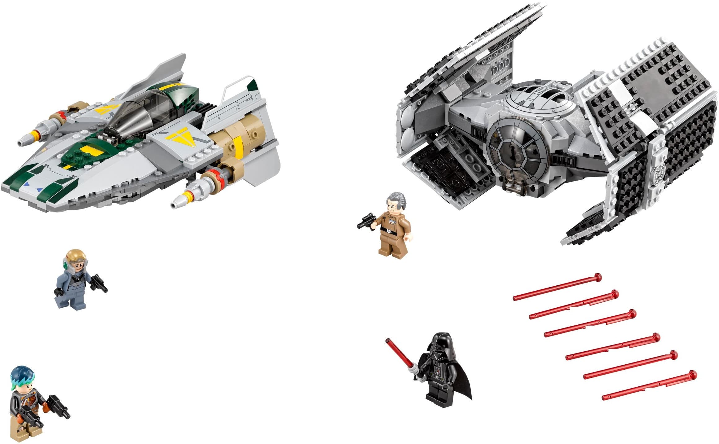 LEGO sættet Vader's TIE Advanced vs. A-Wing Starfighter