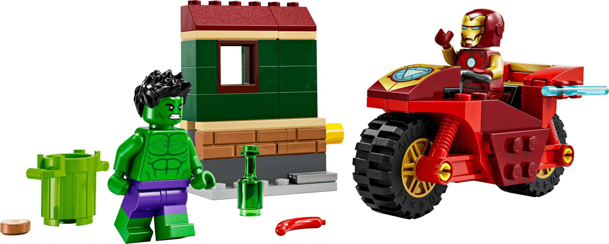 LEGO sættet Iron Man with Bike and The Hulk