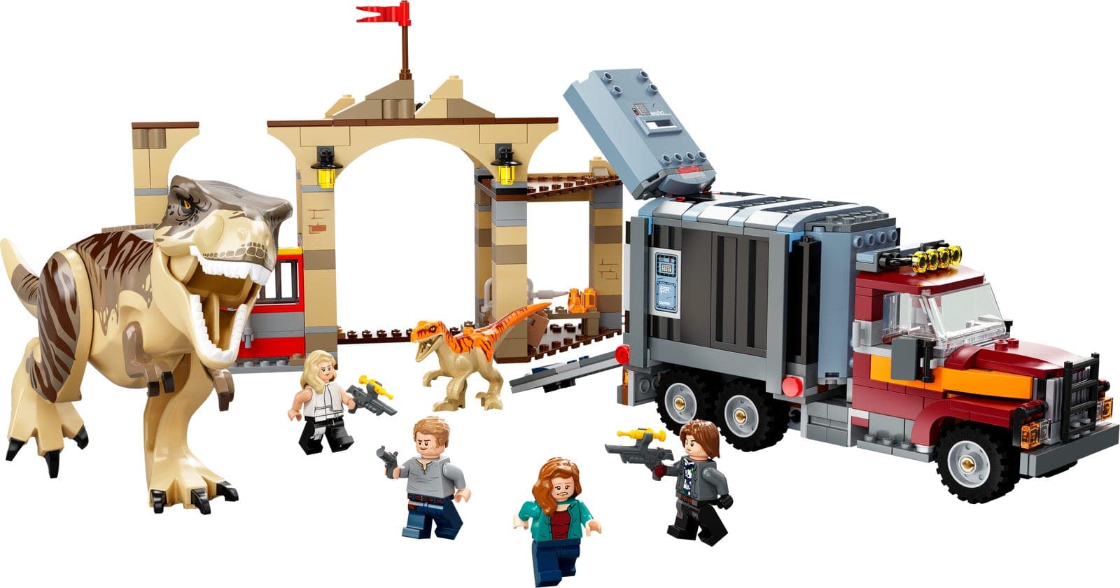LEGO sættet T. rex & Atrociraptor Dinosaur Breakout