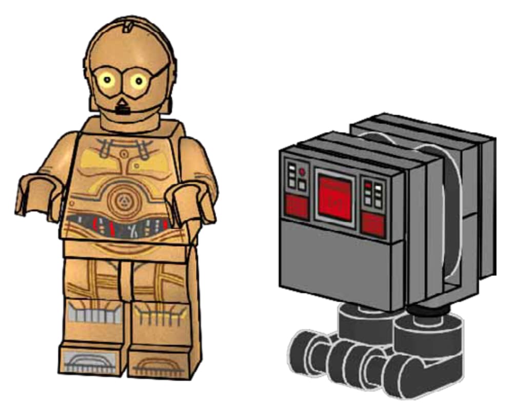 LEGO sættet C-3PO and Gonk Droid