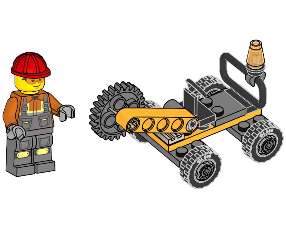LEGO sættet Construction Worker with Rotary Cutter