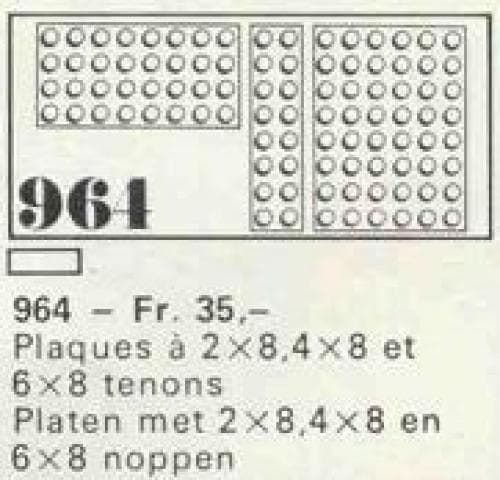 LEGO sættet 10 building plates 2 x 8, 4 x 8, 6 x 8