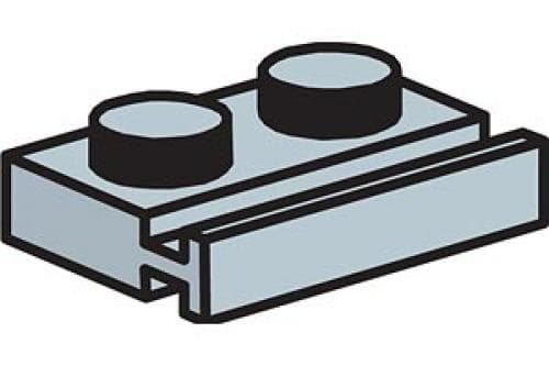 LEGO sættet 1 x 2 Plate with Slides (Pack of 100)