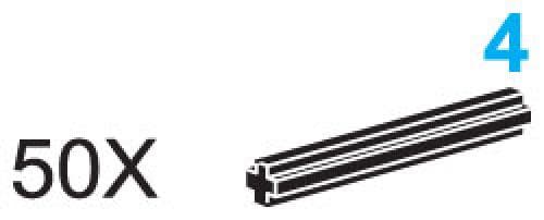LEGO sættet 4-Stud Axles (Pack of 50)