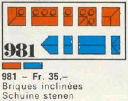 LEGO sættet 34 sloping profile bricks, including profile peak bricks, Blue