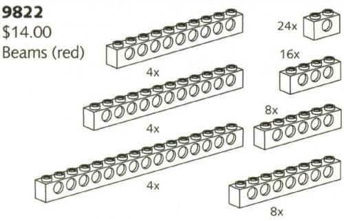 LEGO sættet Beams (Red)