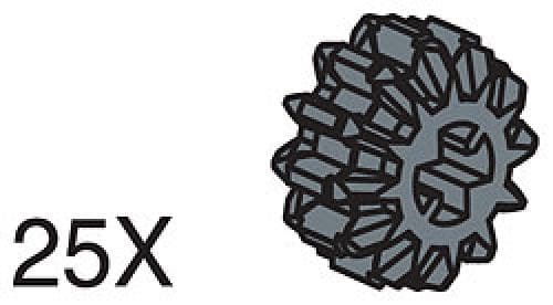 LEGO sættet 12-Tooth Black Double Conical Wheels (Pack of 25)