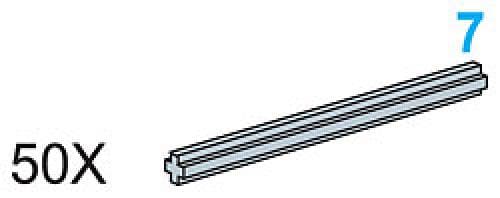 LEGO sættet 7-Stud Axles (Pack of 50)